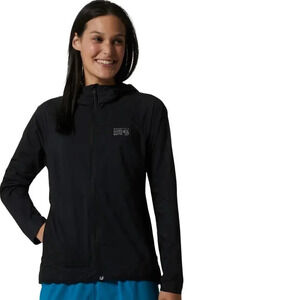 Black Women's Warm Thin Fleece Zip Up With Hoodie, MEC, US S